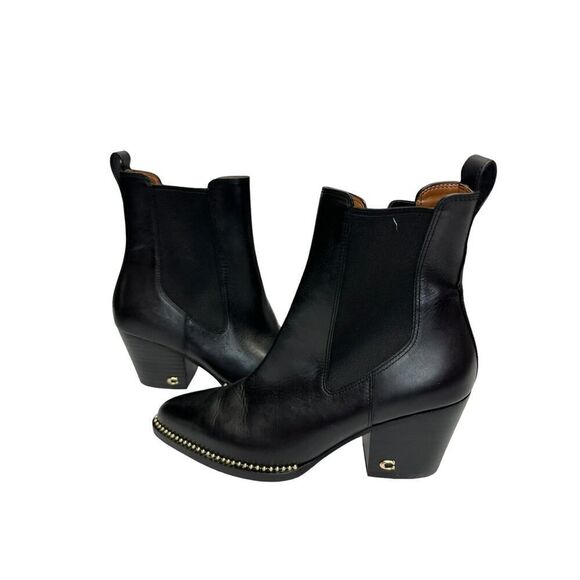 NEW Coach Pierce Leather Ankle Boots Bootie w/ Studs Women's sz 6 Black - Picture 8 of 11
